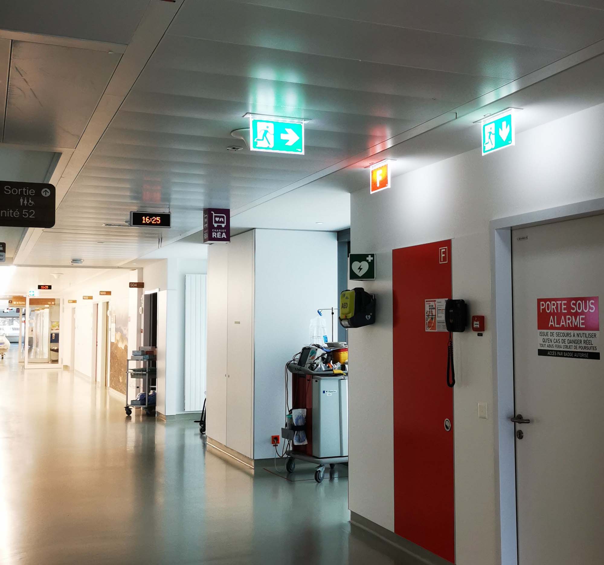 Hôpital Universitaire (Genève) – Secours et balisage du bâtiment BDL2